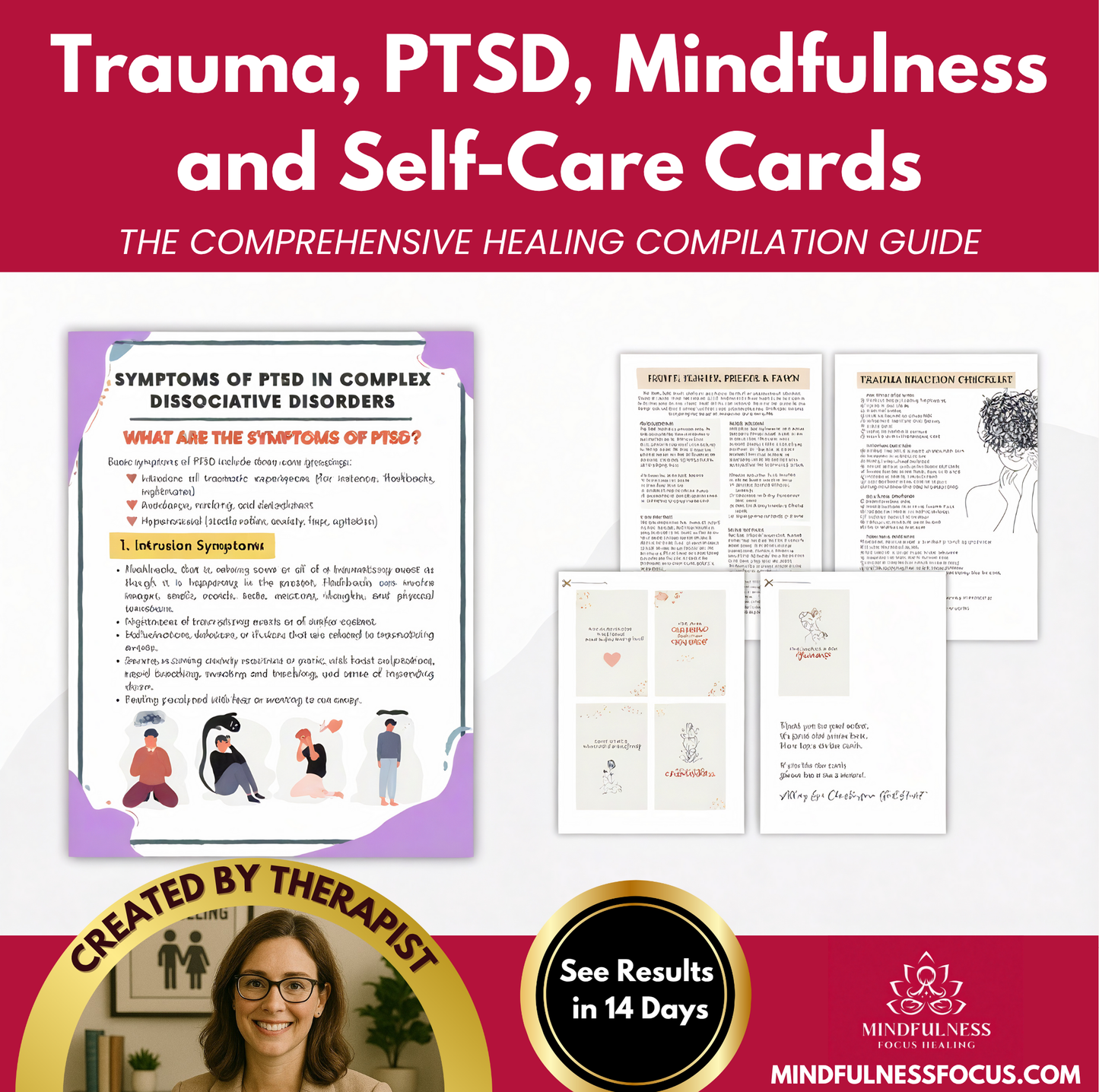 Trauma, PTSD, Mindfulness and Self-Care Cards